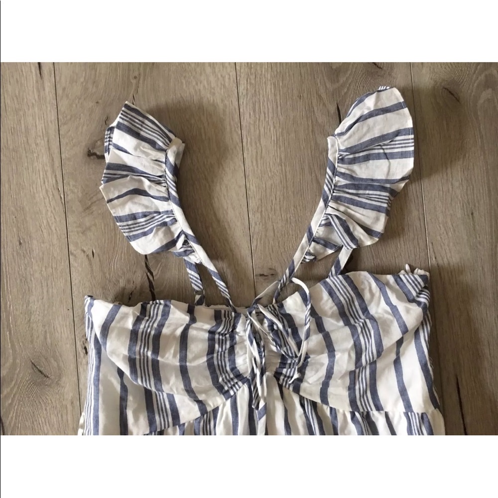 ISO xhilaration ruffle striped maxi dress